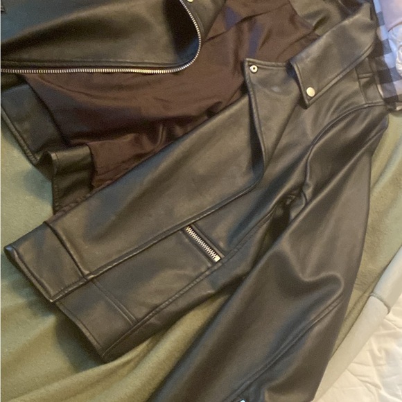 Torrid Sleek Black Leather Jacket with Embroidery on back - Picture 12 of 12